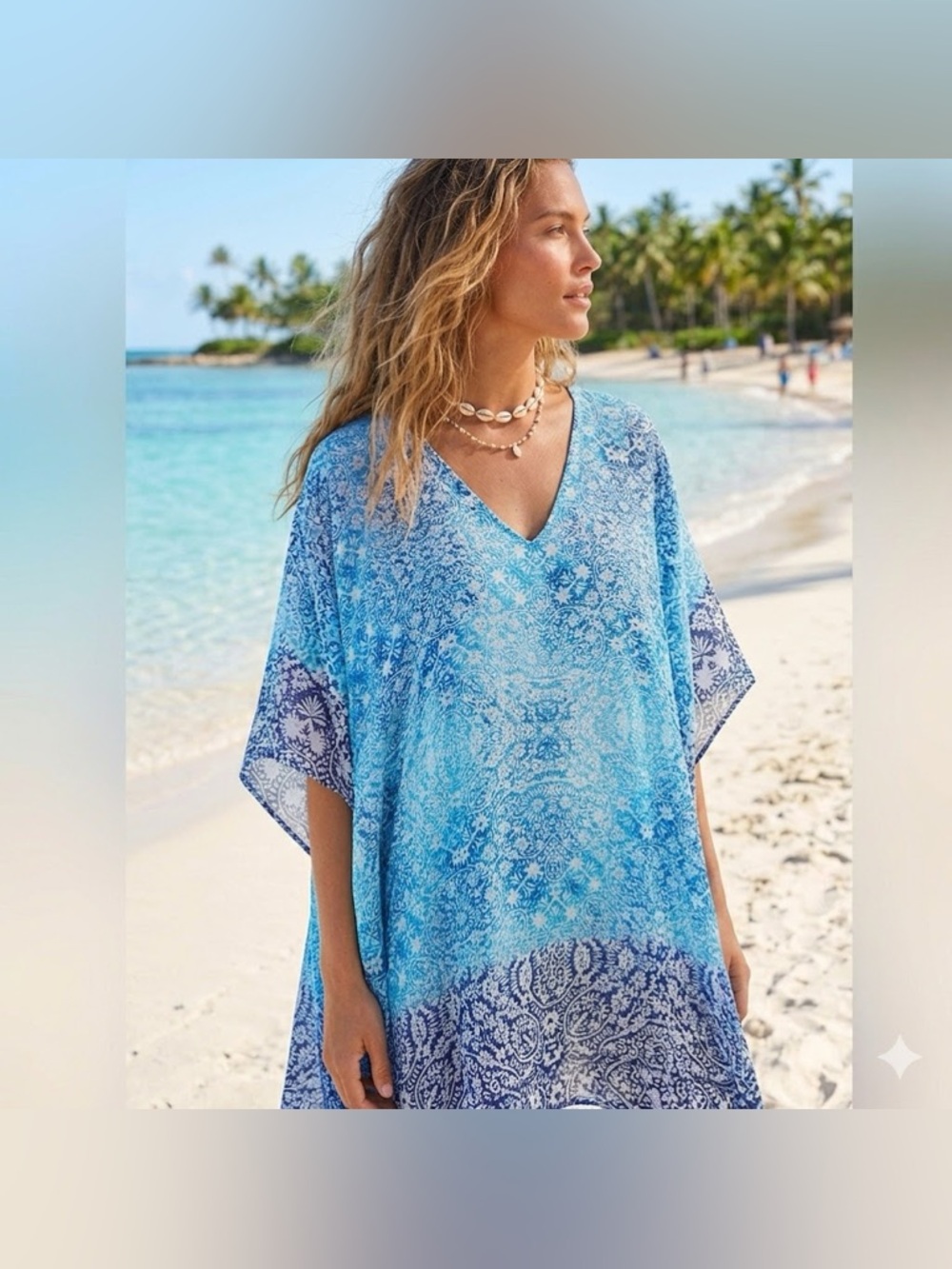Tommy Bahama Turquoise and Navy Paisley Women’s Swim Cover-up Size M